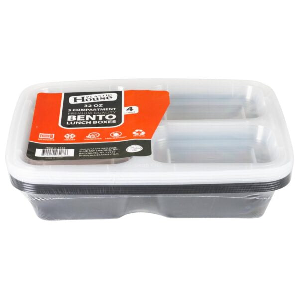 Plastic House Bento Microwave Container with Lids