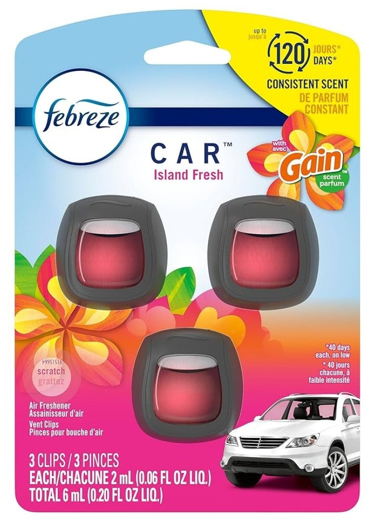 Febreze Car Vent Clips Air Freshener 3's