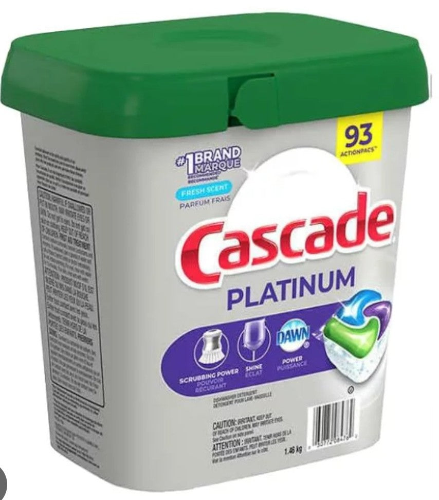 Cascade Platinum Plus Dishwasher Detergent 93CT - Fresh Scent