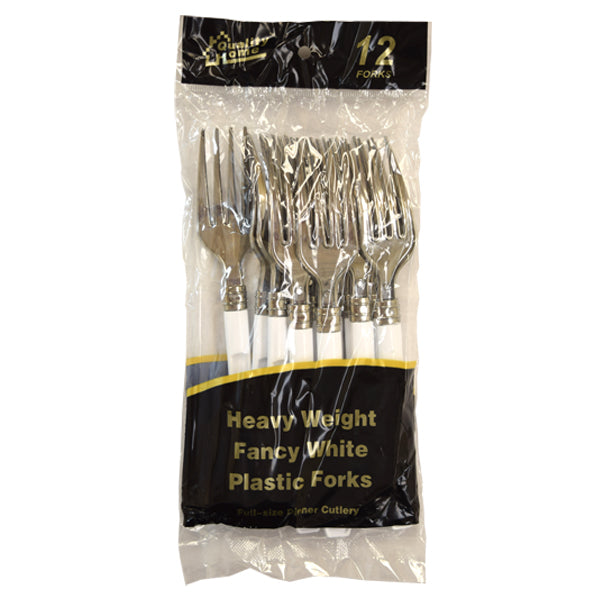Quality Home Heavy Weight Fancy Plastic Forks 12CT