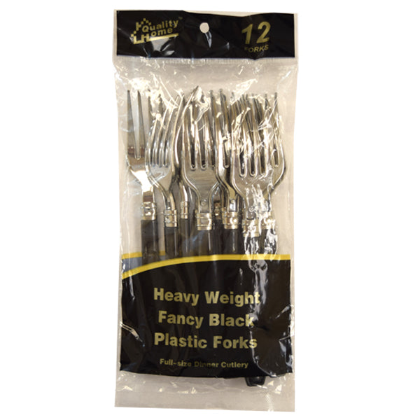 Quality Home Heavy Weight Fancy Plastic Forks 12CT
