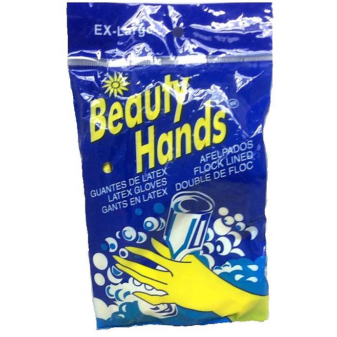 Beauty Hands Rubber Gloves - Yellow