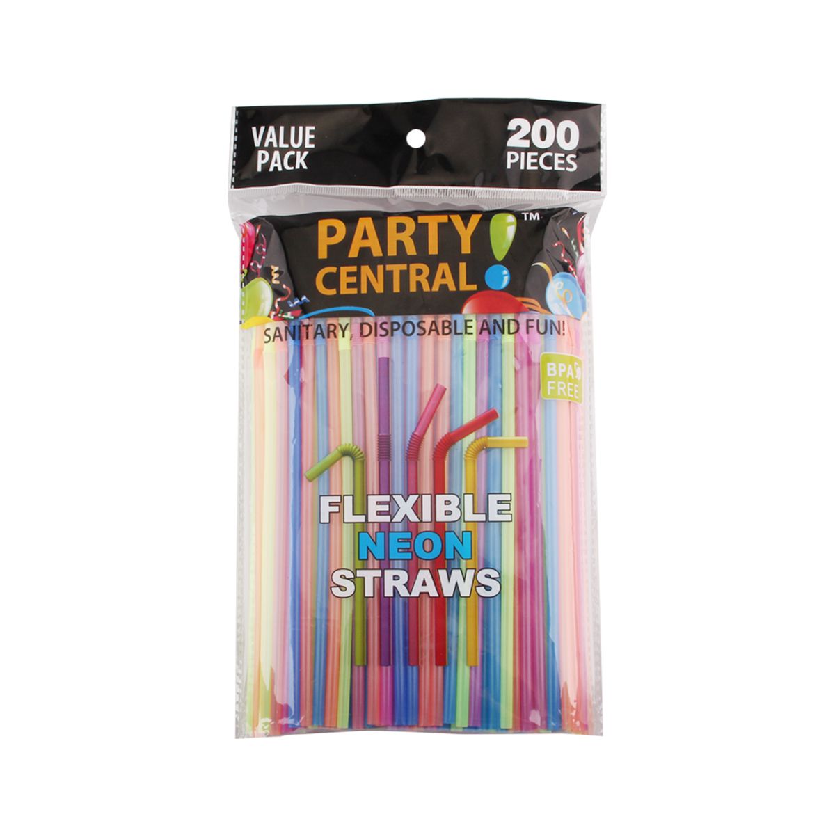 Party Central Flexible Straws