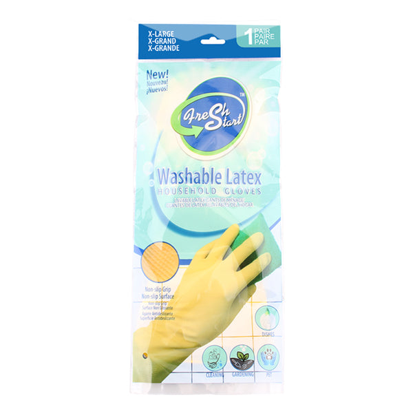 Fresh Start Washable Latex Gloves - 1 pair