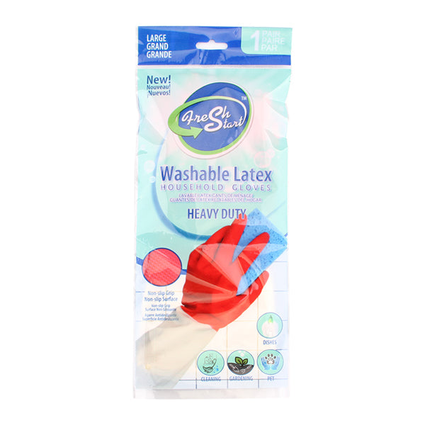 Fresh Start Heavy Duty Latex Gloves - 1 pair