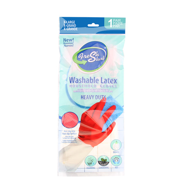 Fresh Start Heavy Duty Latex Gloves - 1 pair