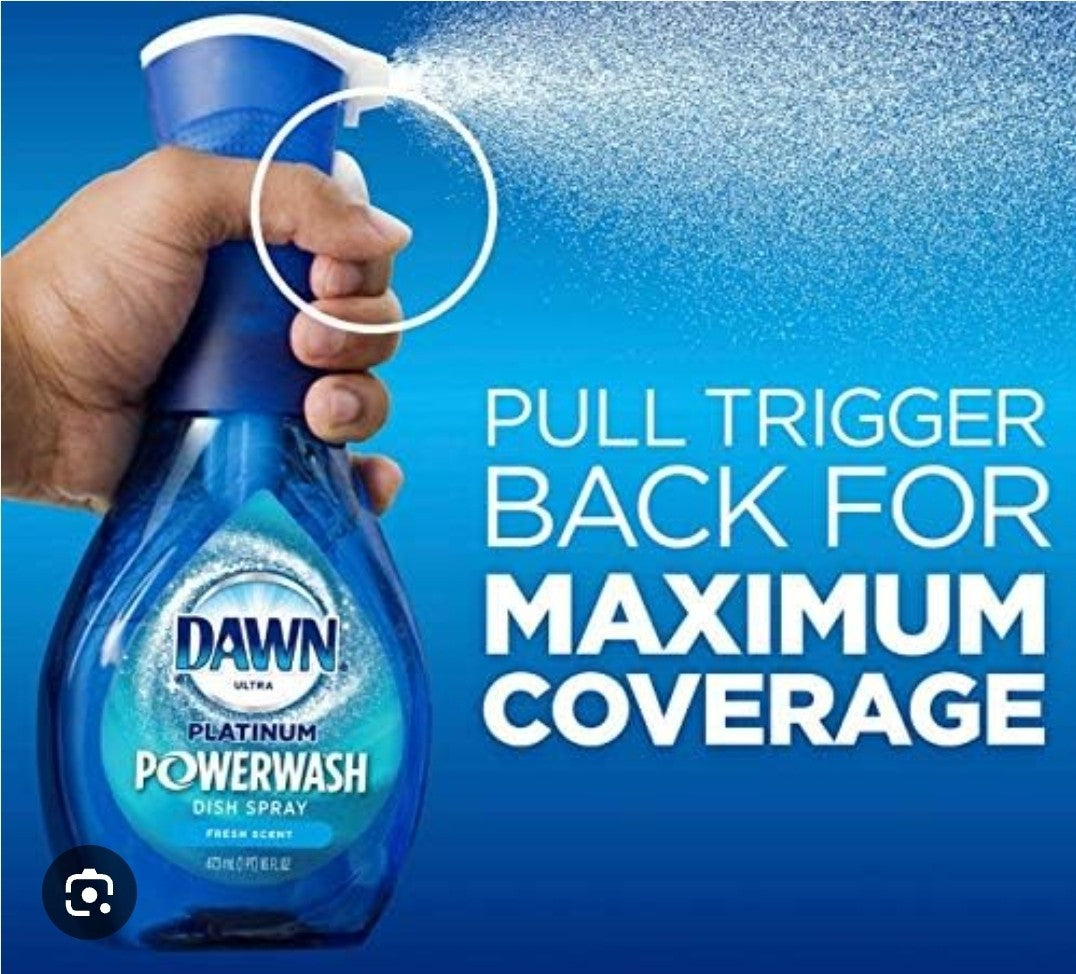 DAWN Dish Spray Platinum Plus Powerwash - Fresh Clean Scent (Package May Vary)