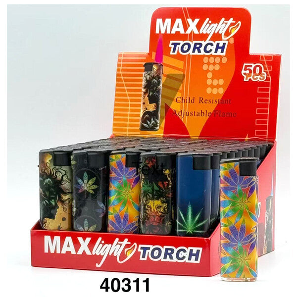 MaxLight Cigarette Lighter Marijuana Leaf Windproof PDQ