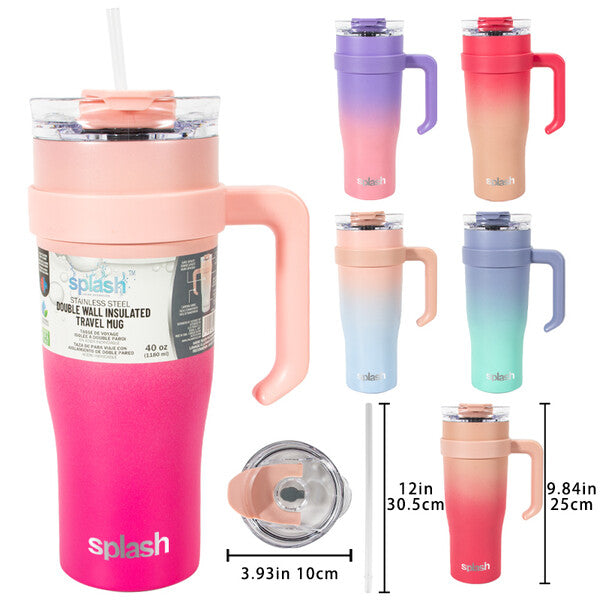 Splash Bottle Stainless Steel Double Wall Insulated Travel Mug