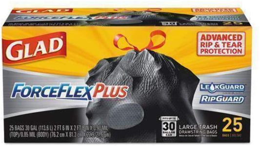 GLAD Forceflex 30 Gallon Drawstring Large Trash Bags