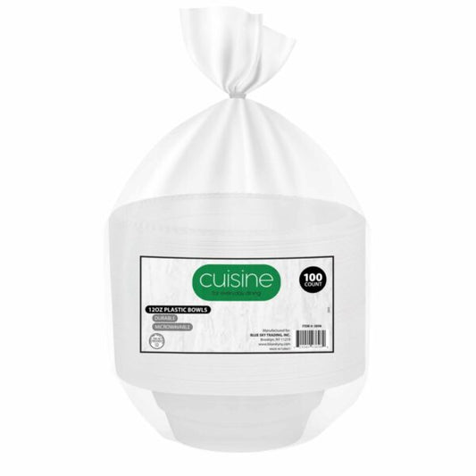 Cuisine Disposable Plastic Ware 100CT - White