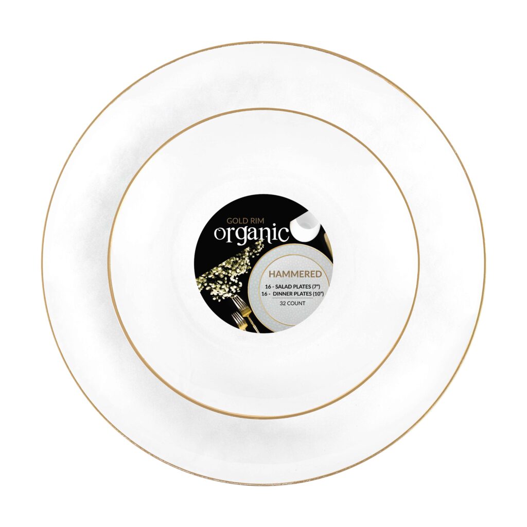Organic Hammered Disposable Plastic Dinnerware
