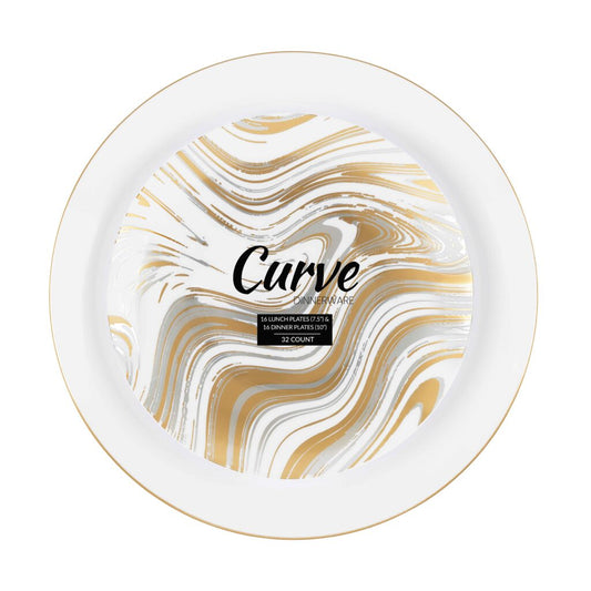 Curve Combo Plates Gold/Silver 32CT