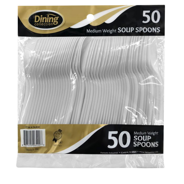 Dining Collection White Plastic Cutlery