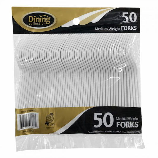 Dining Collection White Plastic Cutlery