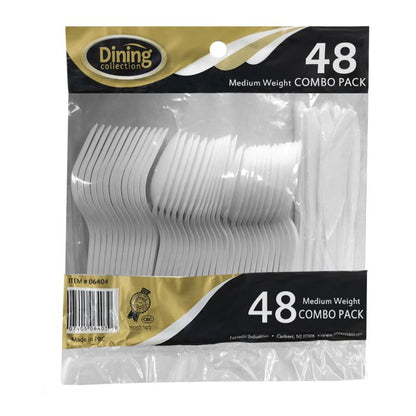 Dining Collection White Plastic Cutlery