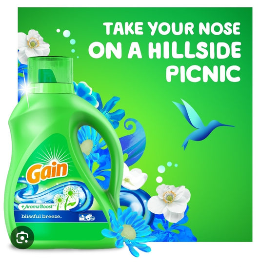 Gain + Aroma Boost Liquid Detergent 92oz.