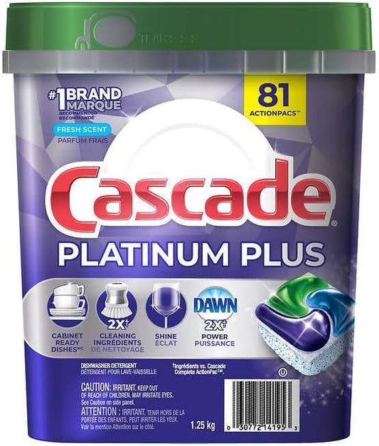 Cascade Platinum Plus Dishwasher Detergent 81CT - Fresh Scent