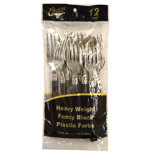 Quality Home Heavy Weight Fancy Plastic Forks 12CT