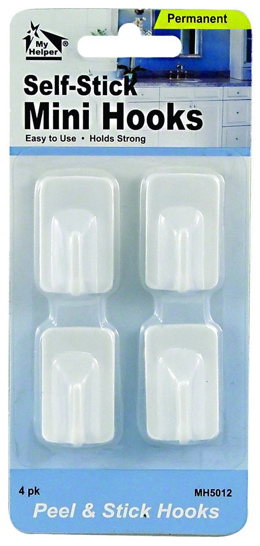My Helper Self-Stick Mini Hooks 4pk