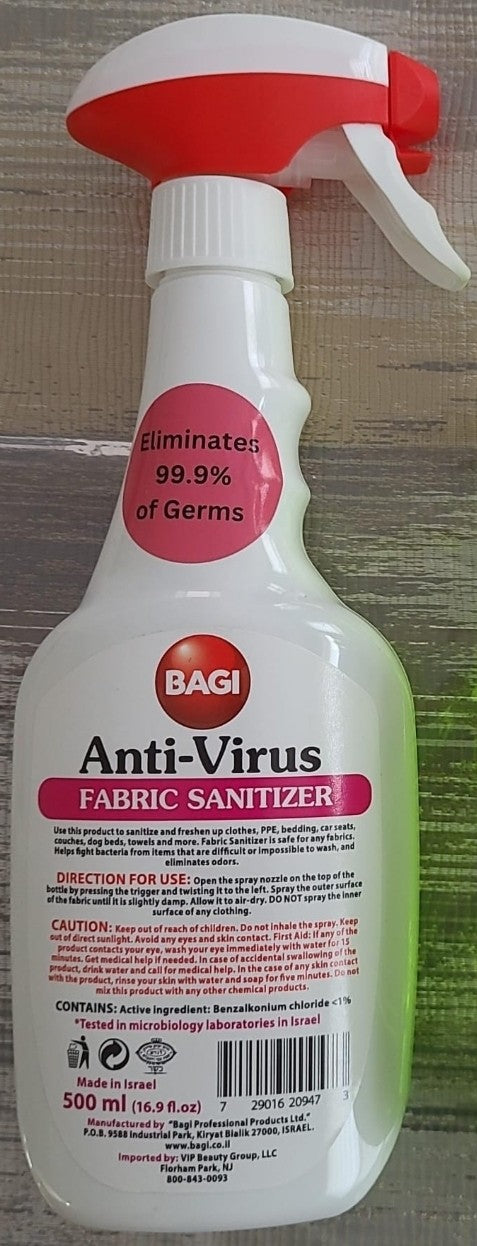 Bagi Anti-Virus Fabric Sanitizer 500ml (16.9 Fl.oz)