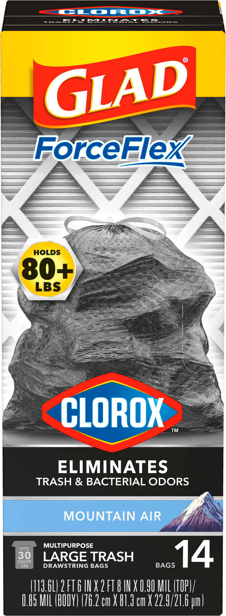 GLAD Forceflex 30 Gallon Drawstring Large Trash Bags