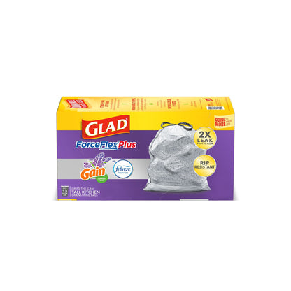 GLAD Forceflex Max Strength 13 Gallon Tall Kitchen Drawstring Trash Bags