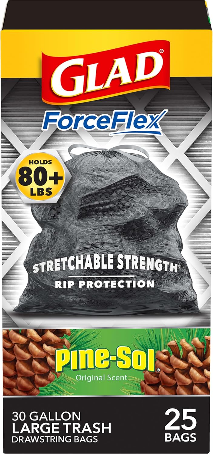 GLAD Forceflex 30 Gallon Drawstring Large Trash Bags