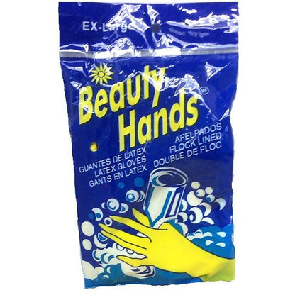 Beauty Hands Rubber Gloves - Yellow