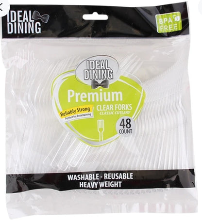 Ideal Dining Heavy Duty Premium Plastic Cutlery (Package May Vary)