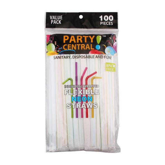 Party Central Flexible Straws