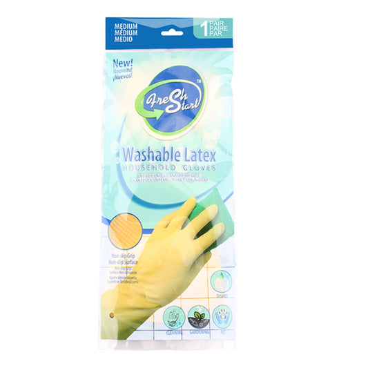 Fresh Start Washable Latex Gloves - 1 pair