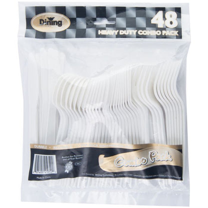 Dining Collection White Plastic Cutlery