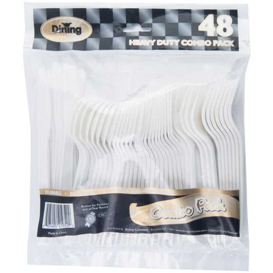 Dining Collection White Plastic Cutlery