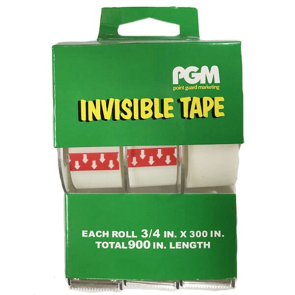 Invisible Clear Tape 3/4x300in 3pk Display