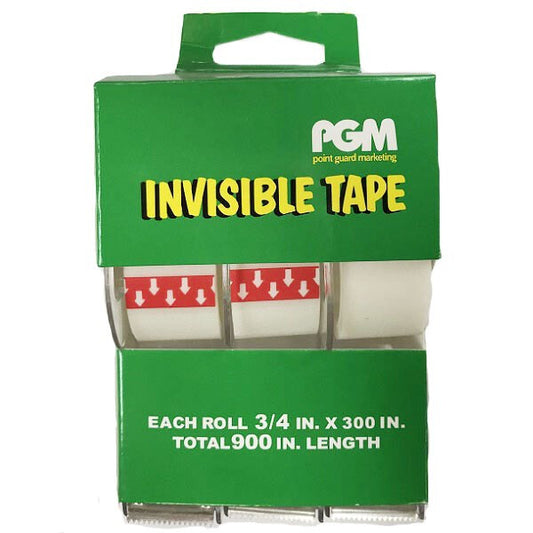 Invisible Clear Tape 3/4x300in 3pk Display