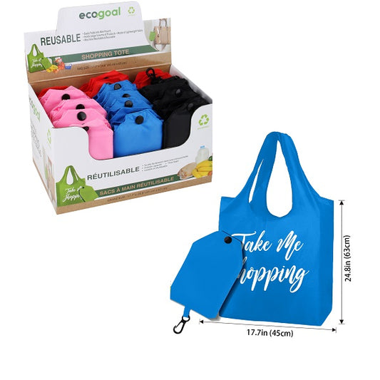 EcoGoal Reusable Folding Shopping Bag Solid Colors 45x63cm 1CT