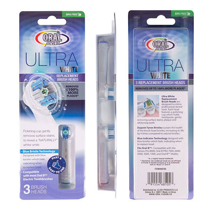 Oral Fusion 3 Replacement Brush Heads Compatible with Oral-B