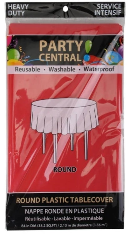 Party Central Heavy Duty Round Plastic Table Cover 84"