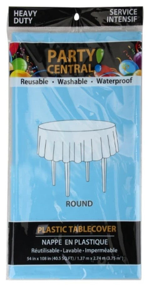 Party Central Heavy Duty Round Plastic Table Cover 84"