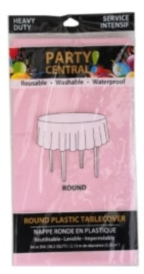 Party Central Heavy Duty Round Plastic Table Cover 84"