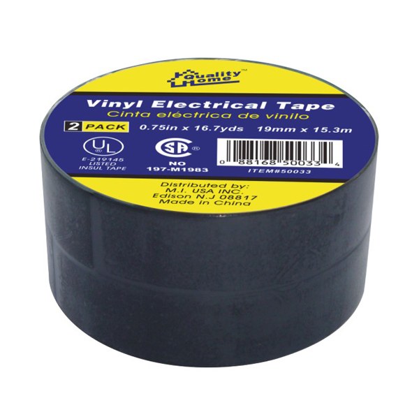 Vinyl Electrical Tape Black 20yds 2pk