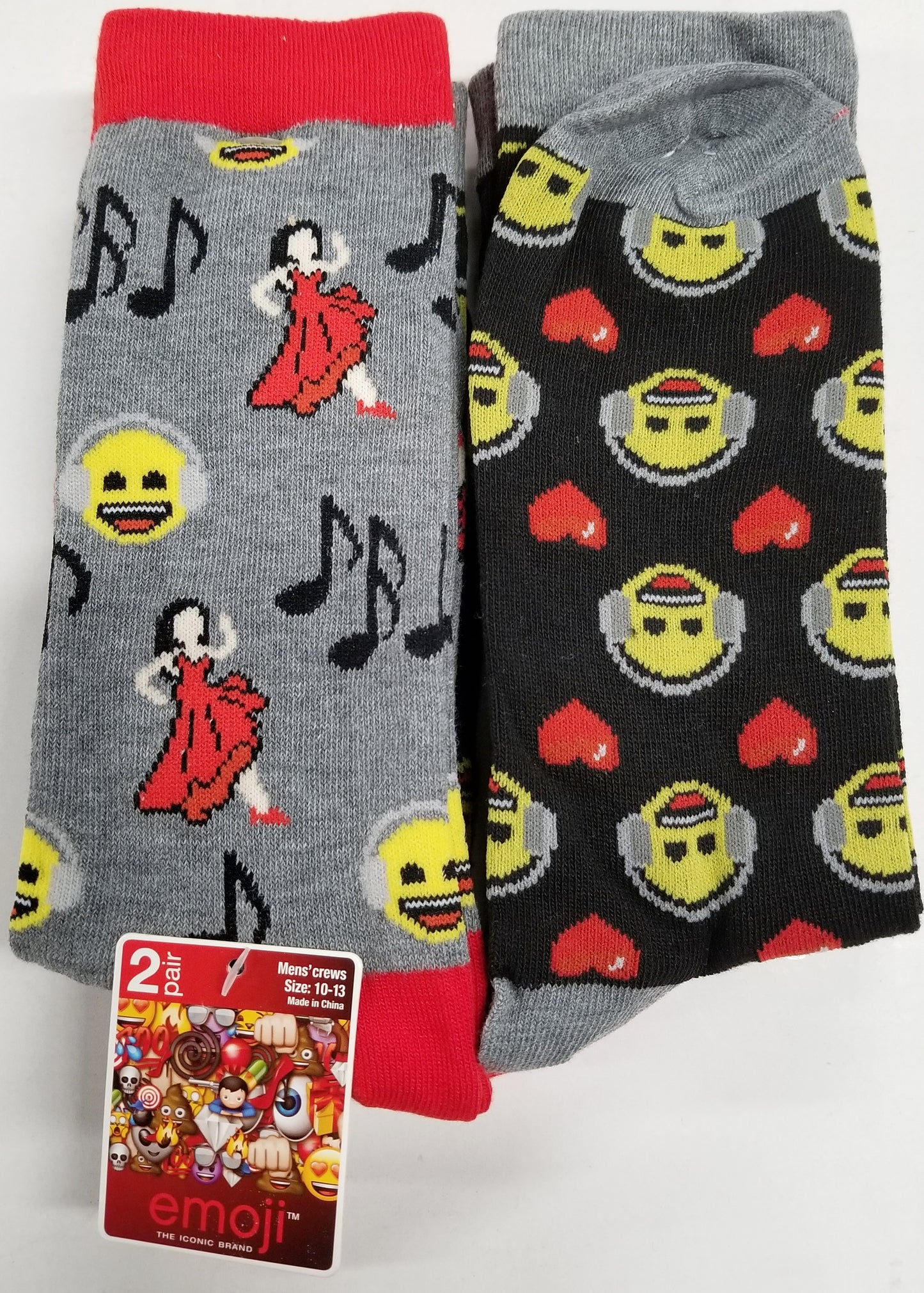 Emoji 2-pair Mens' Crew Socks 10-13