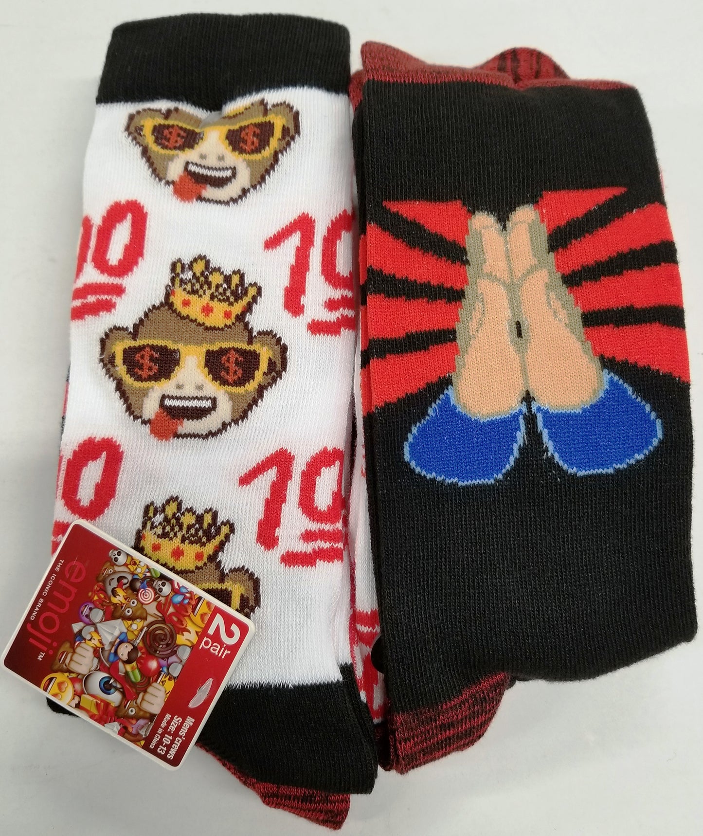 Emoji 2-pair Mens' Crew Socks 10-13