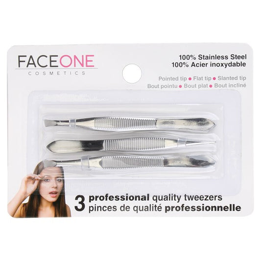 FaceOne Tweezers 3pk