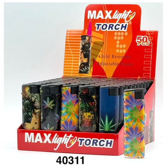 MaxLight Cigarette Lighter Marijuana Leaf Windproof PDQ