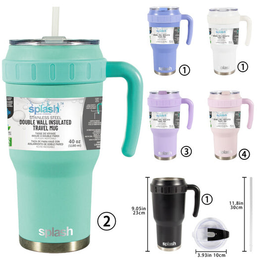 Splash Bottle Stainless Steel Double Wall Insulated Travel Mug