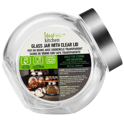 Ideal Kitchen Glass Jar with Clear Lid