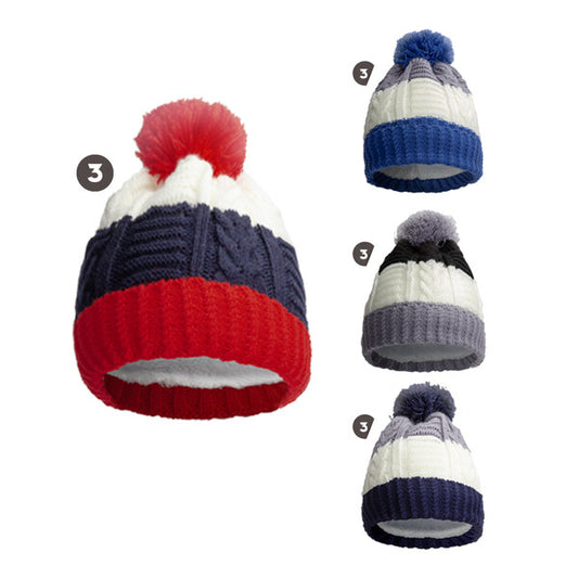 MORGAN & MONROE Kids Pom Hat with Fur Lining