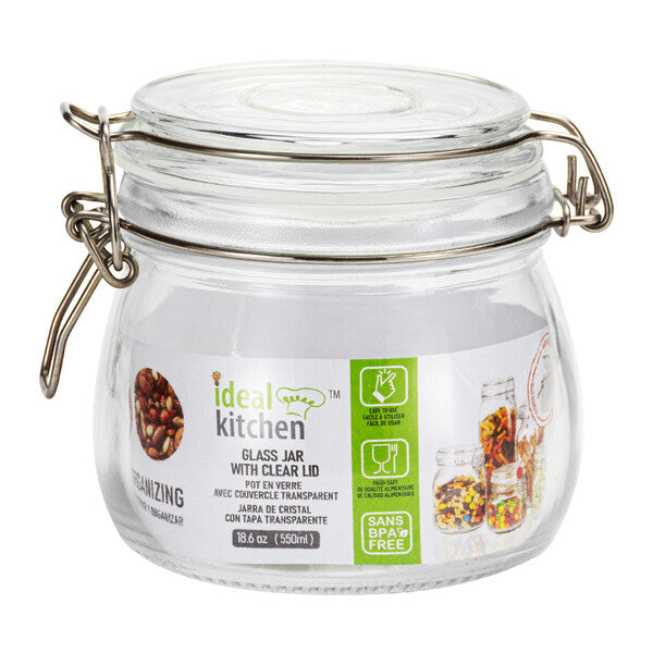 Ideal Kitchen Glass Jar with Clear Lid